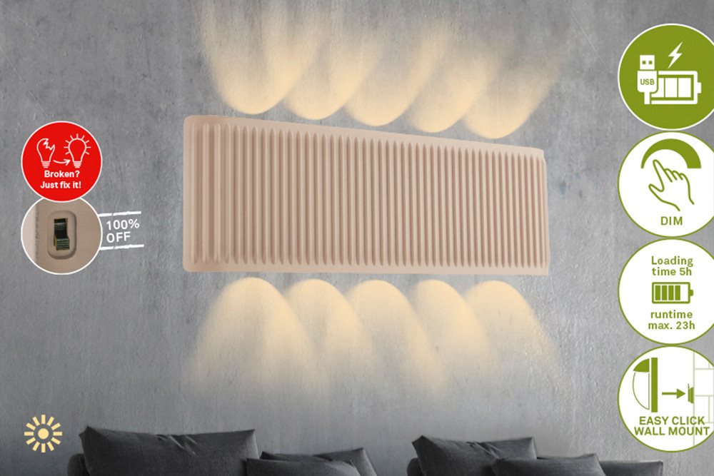 Briloner Leuchten LED Wandleuchte FADE, LED fest integriert, 28,5x9x4,5 cm, Wohnzimmer, Flur, Schlafzimmer