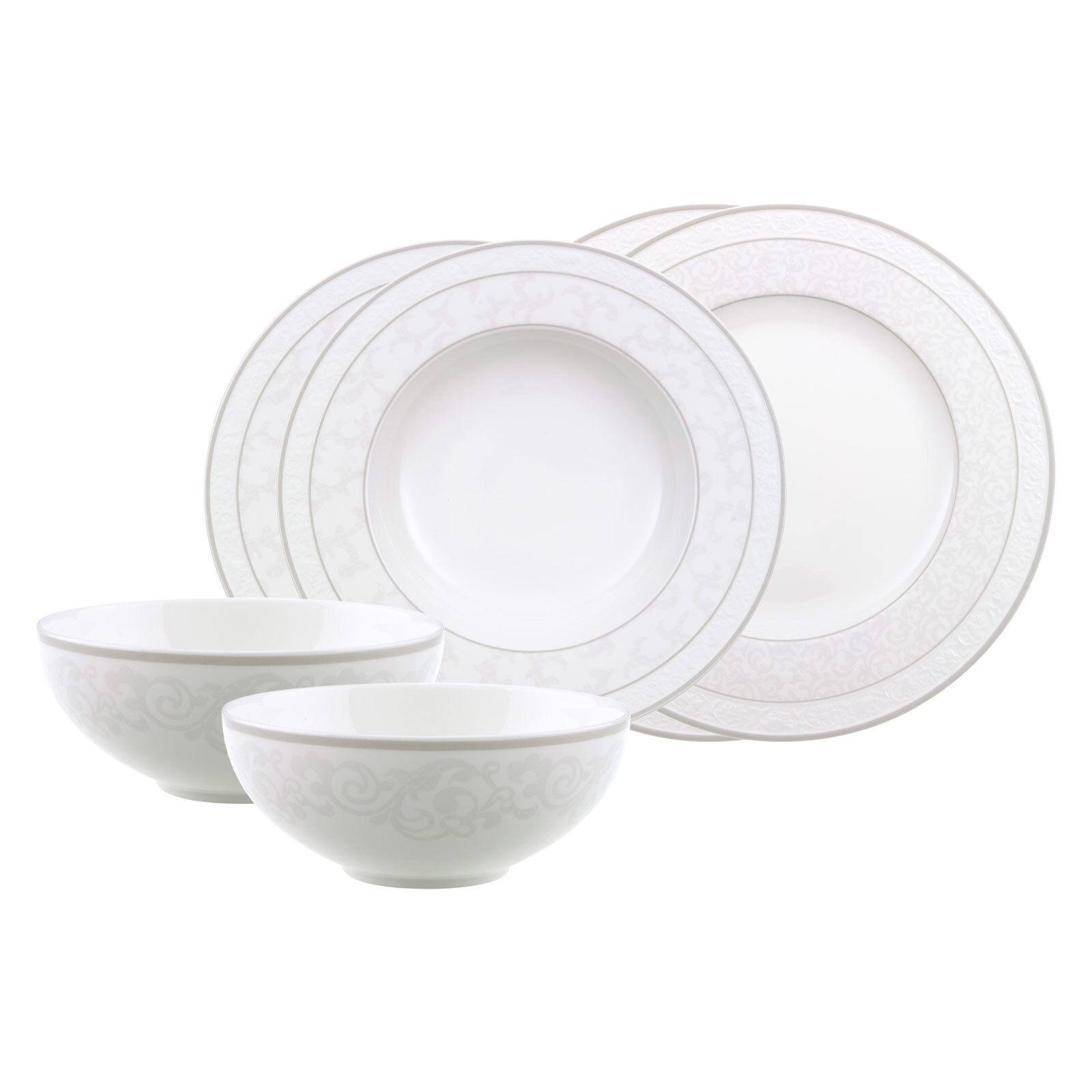 Villeroy & Boch Kombiservice Gray Pearl Basic-Set 6er Set (6-tlg), 2 Personen, Porzellan