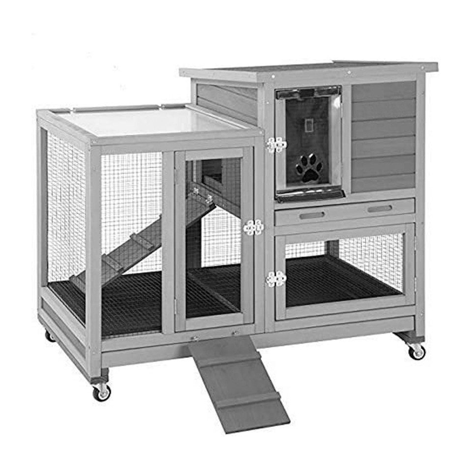 X-ZONE PET Tierhaus Zweistöckiger Winterfester Kaninchenstall, günstig online kaufen