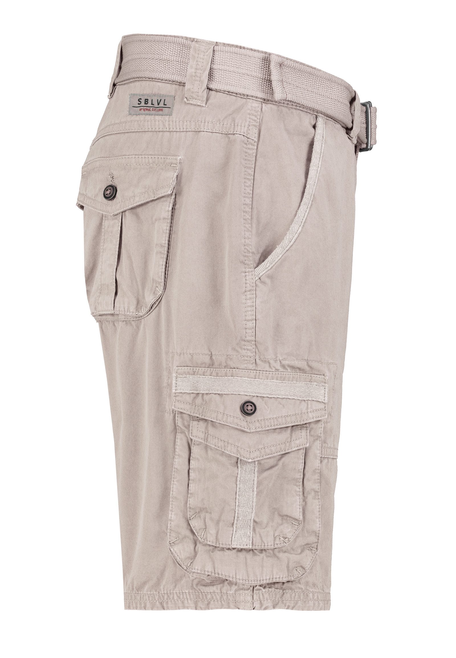 SUBLEVEL Cargoshorts Herren Cargo Shorts kurze Hose Bermuda Knielang Short Sommer + Gürtel