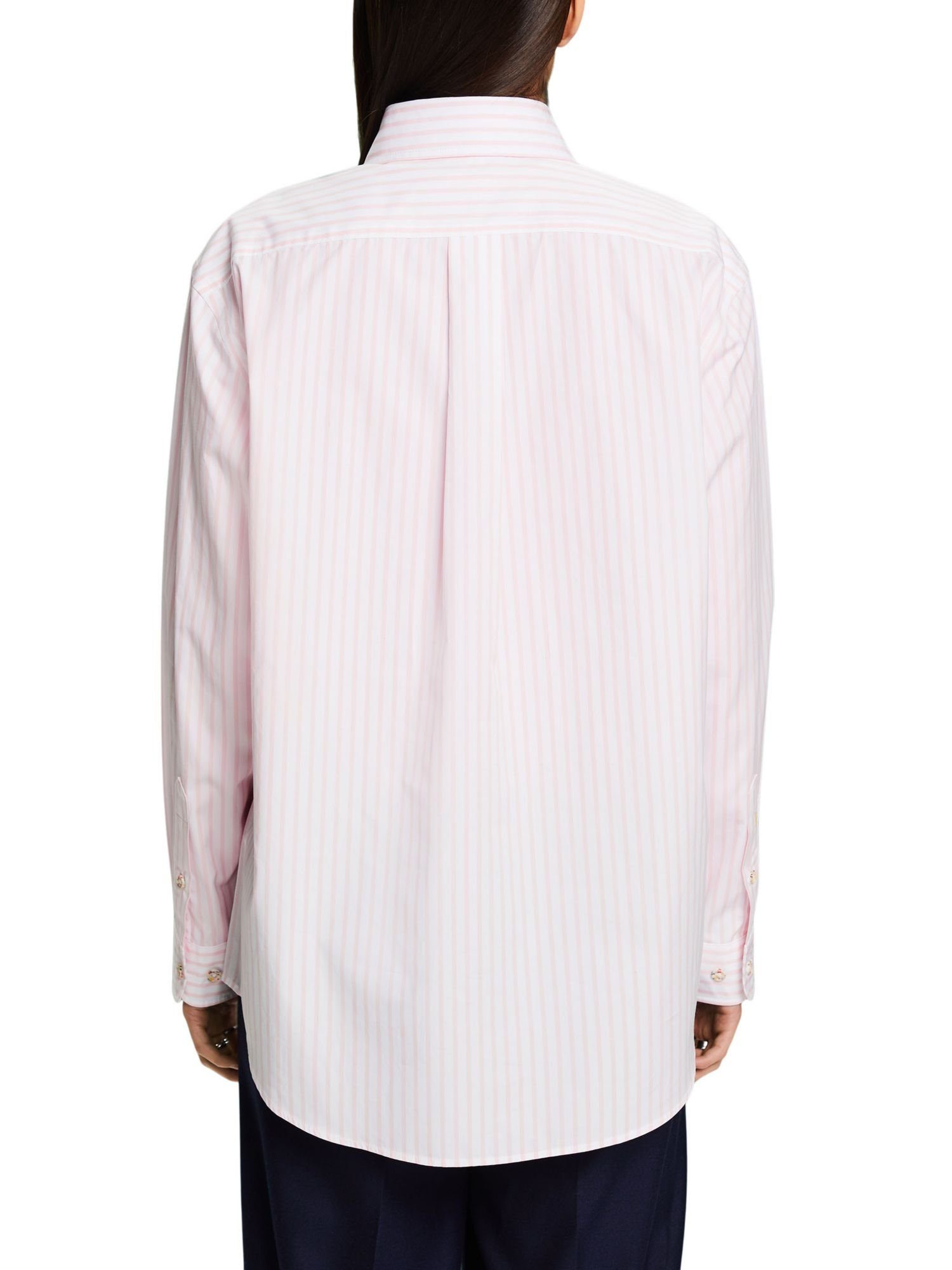 PASTEL Popeline Gestreiftes Langarmbluse Hemd aus Esprit PINK