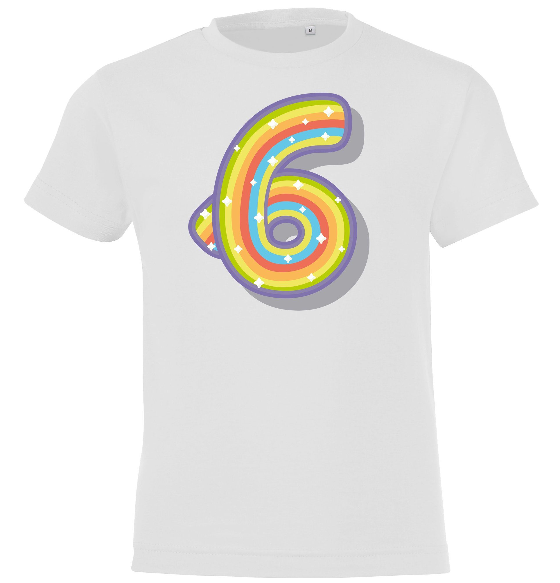 Weiß T-Shirt süßem für Jahre Geburtstag Alt Youth Frontprint Designz T-Shirt Mädchen 6 mit