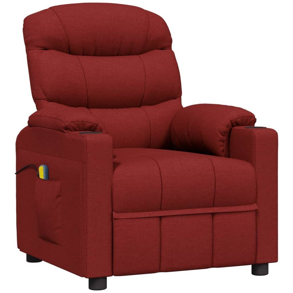 vidaXL Massagesessel Massagesessel Elektrisch Weinrot Stoff (1-St)