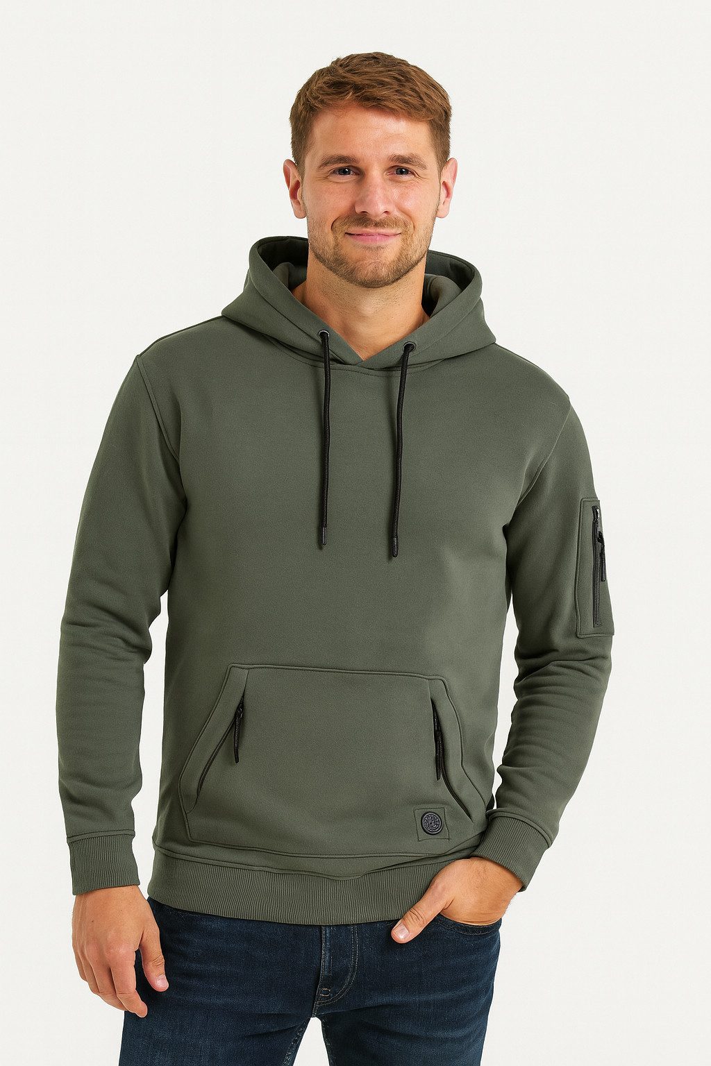 SUBLEVEL Hoodie Praktische Funktionalität mit trendigem Reißverschluss-Desi günstig online kaufen