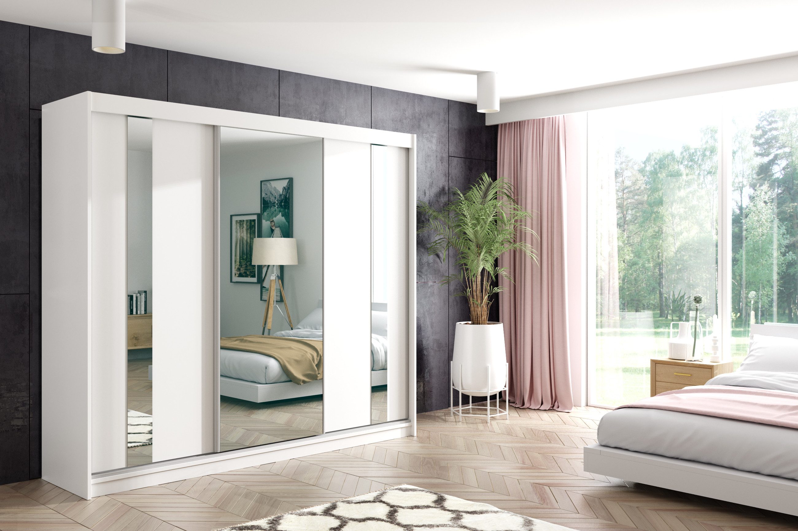 ALTDECOR Schiebetürenschrank GRACE (Kleiderschrank Garderobenschrank mit vi günstig online kaufen