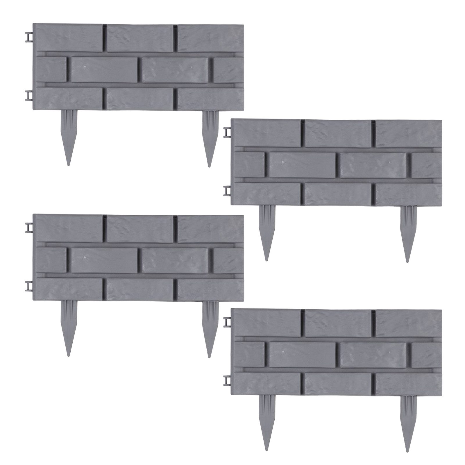 HTI-Living Beetumrandung Beeteinfassung Steinmauer Grau Nessa, LxH: 45x29 cm, Set, 4 Module, Beetbegrenzung Beetumrandung