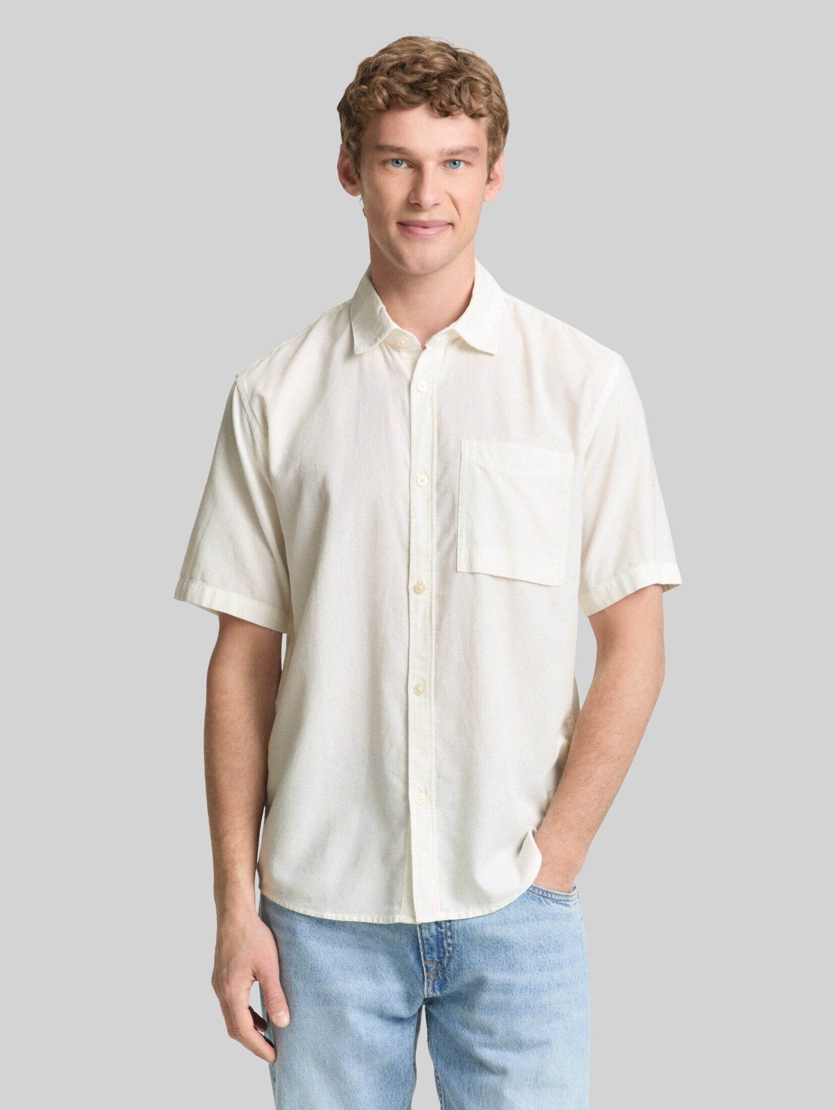 TOM TAILOR Denim Kurzarmhemd Blusen & Shirts Relaxed Fit Kurzarmhemd mit Brusttasche