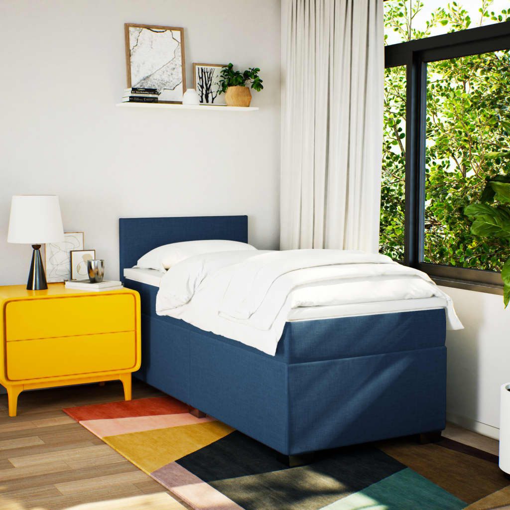 vidaXL Bett Boxspringbett mit Matratze Blau günstig online kaufen