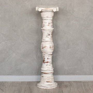 Oriental Galerie Blumenhocker Säule Weiß Whitewash 60 cm (1 St)