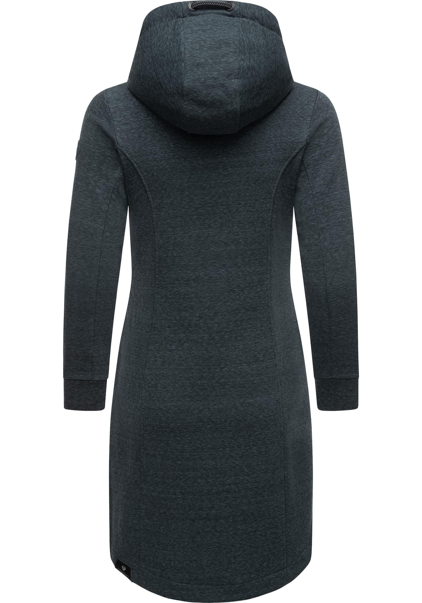 Ragwear Kurzmantel Letti Long Übergangsjacke aus Fleece mit Kapuze