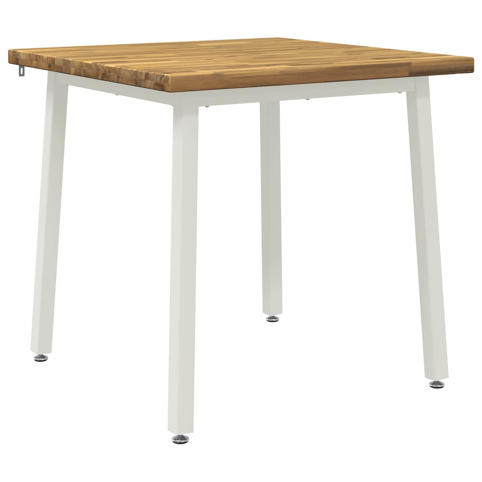 vidaXL Esstisch 90 x 90 x 75 cm Massivholz Weiß Quadratisch (1-St)