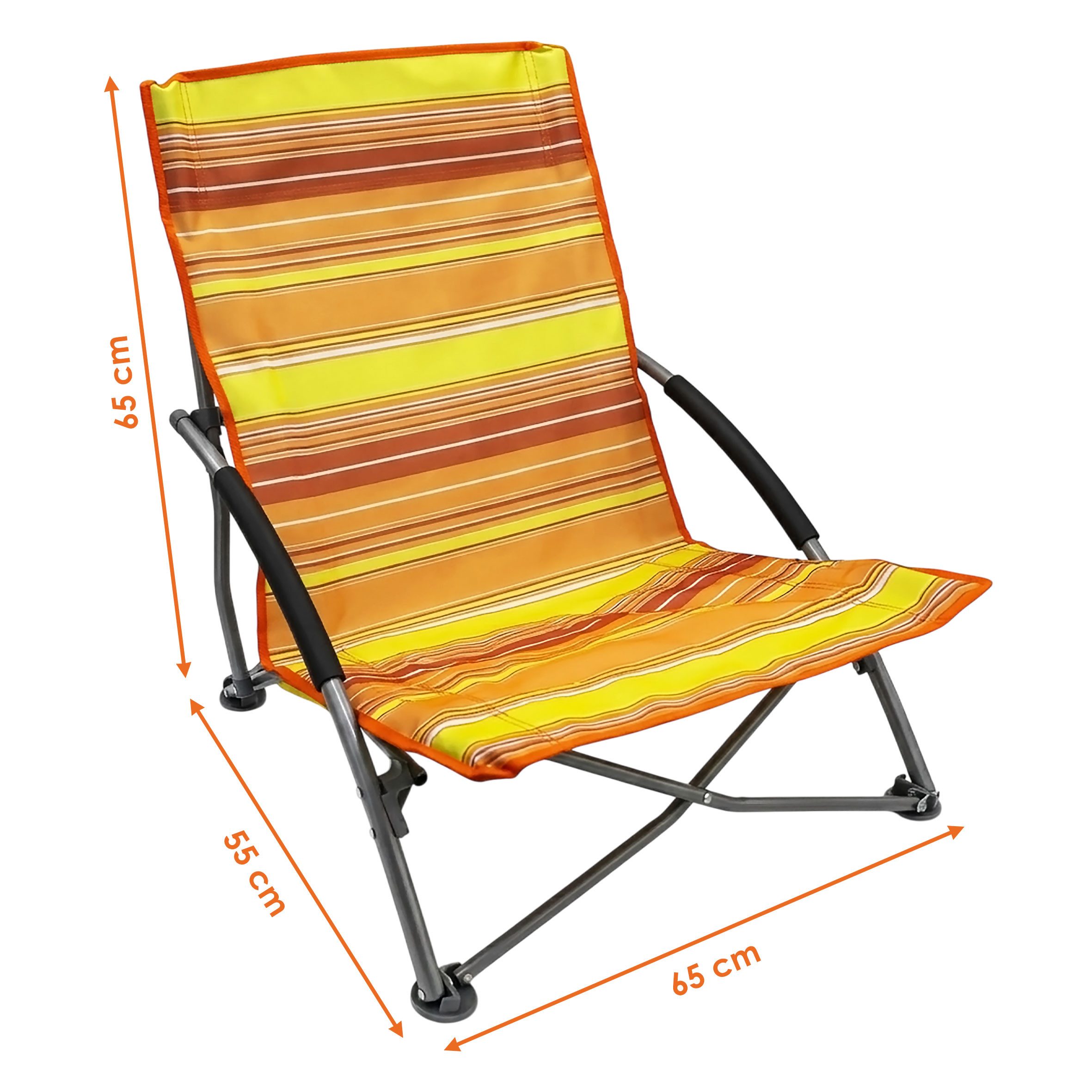 Spetebo Campingstuhl 1x Strandstuhl orange mit Tragetasche 600D Oxford (Stück, 1 St), Garten Camping Stuhl mit Tragetasche – Bild 2 von 5