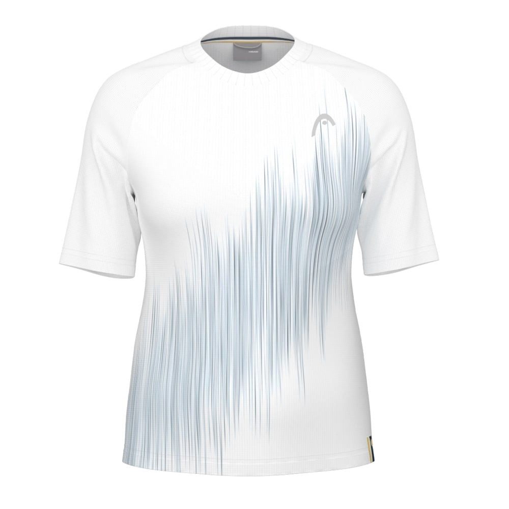 Tennisshirt Performance 2024 (Polyester-Jacquard, schnelltrocknend) weiss/navyblau