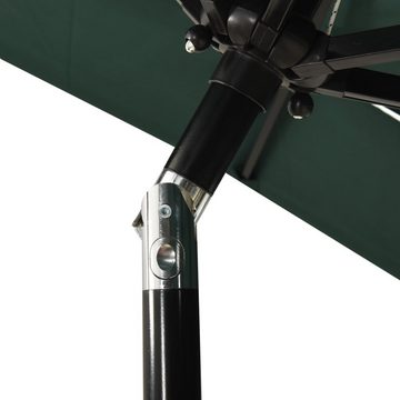 vidaXL Balkonsichtschutz Sonnenschirm mit Aluminium-Mast 3-lagig Grün 2x2 m