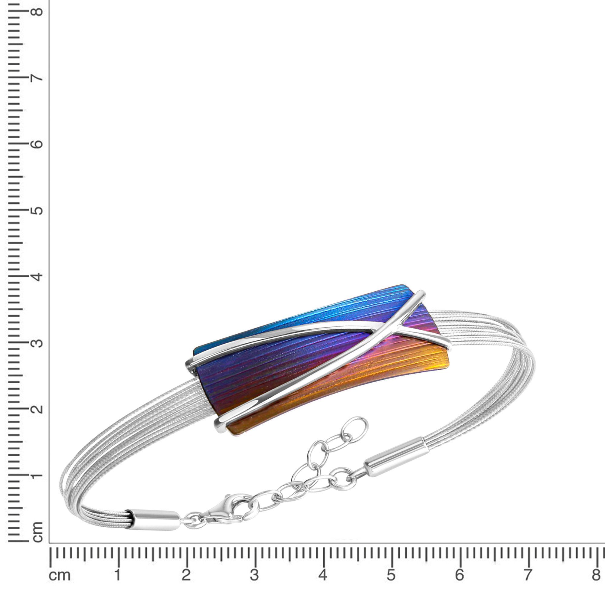 Zeeme Armband Edelstahl mit Titan mehrfarbig 17+3cm lang