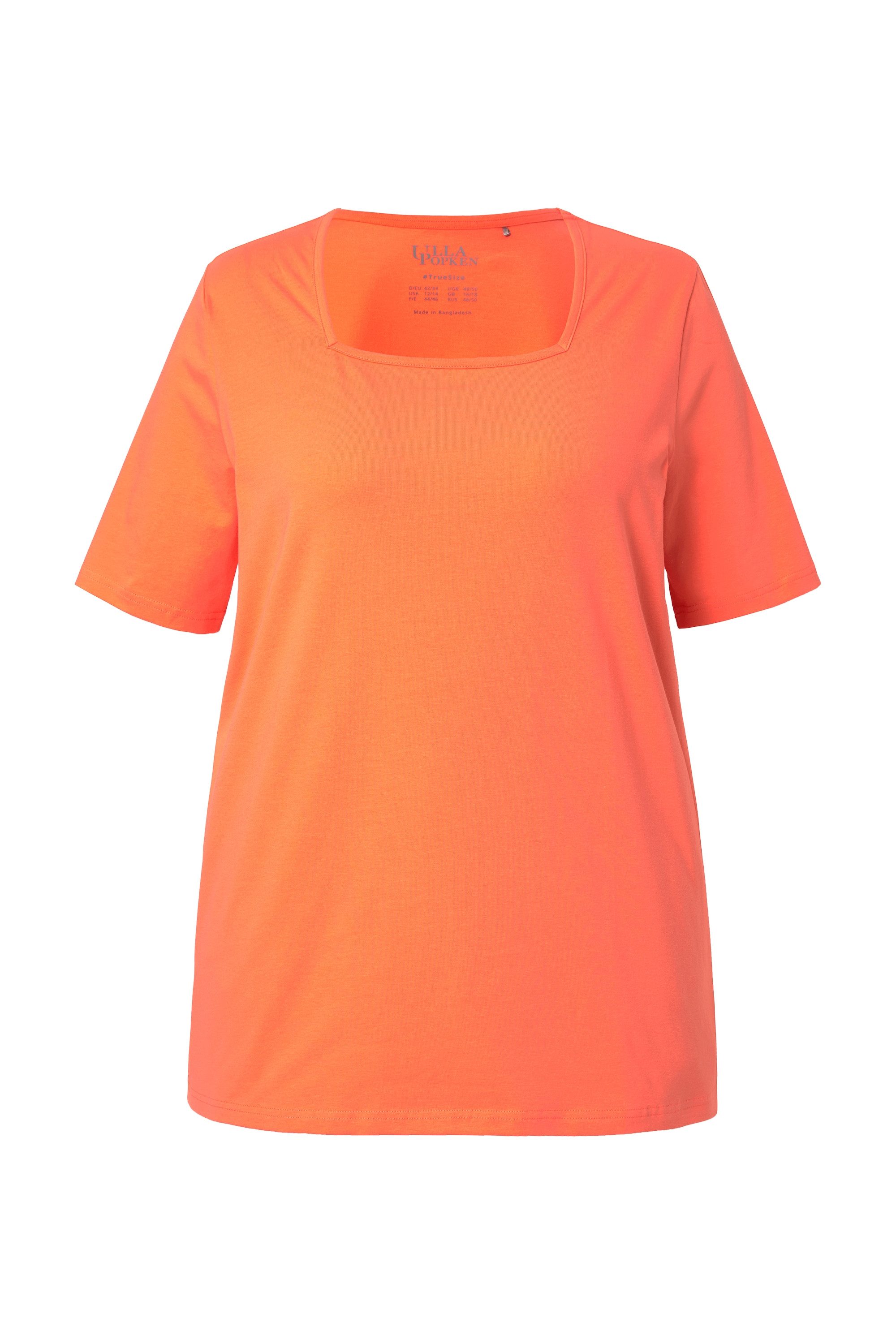 Ulla Popken T-Shirt T-Shirt A-Linie Carré-Ausschnitt günstig online kaufen