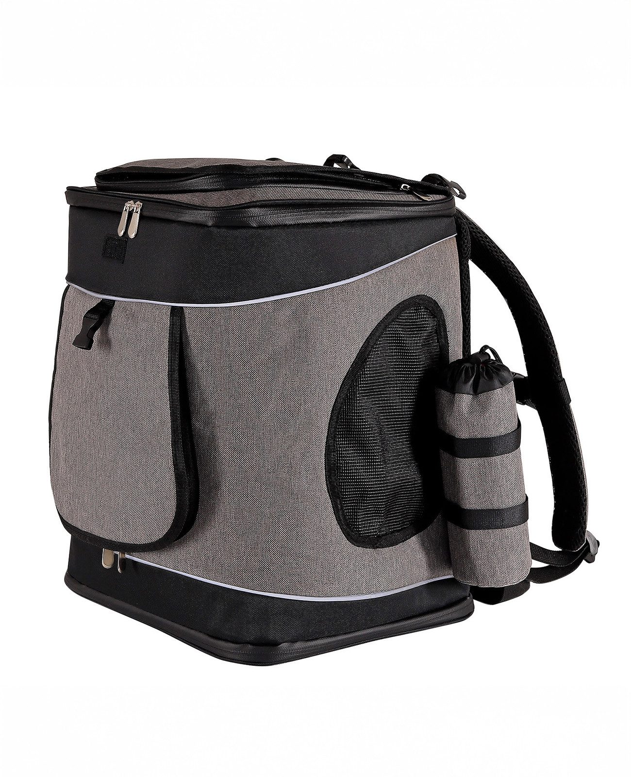 lionto Tiertransporttasche für Katzen, Rucksack wetterfest bis 14 kg, atmungsaktiv, mit Karabiner & herausnehmbarer Unterlage