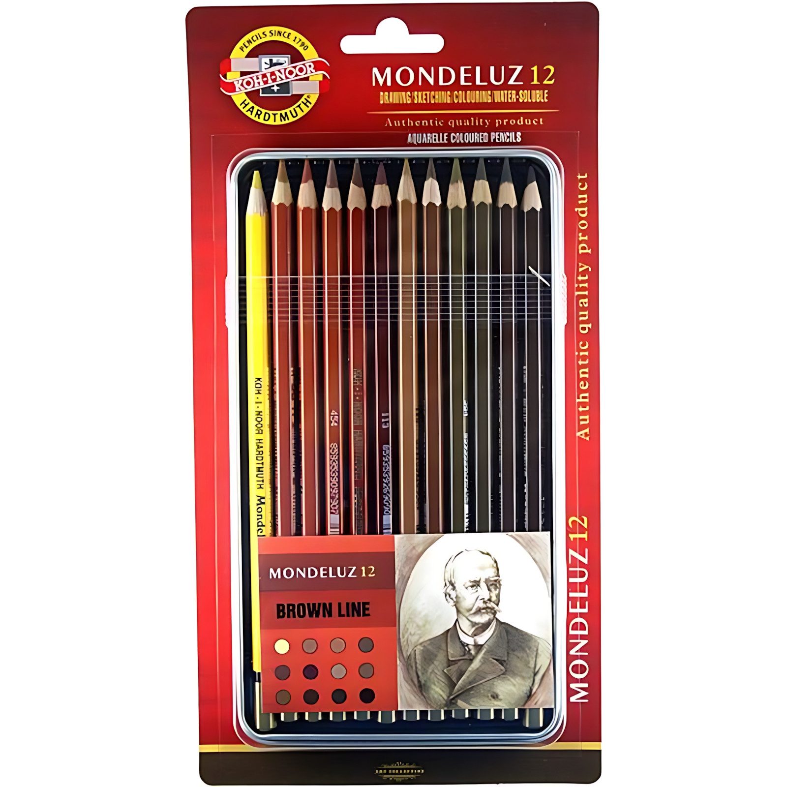 KOH-I-NOOR Buntstift KOH Цветные карандаши Aquarell Mondeluz Brauntöne 12er