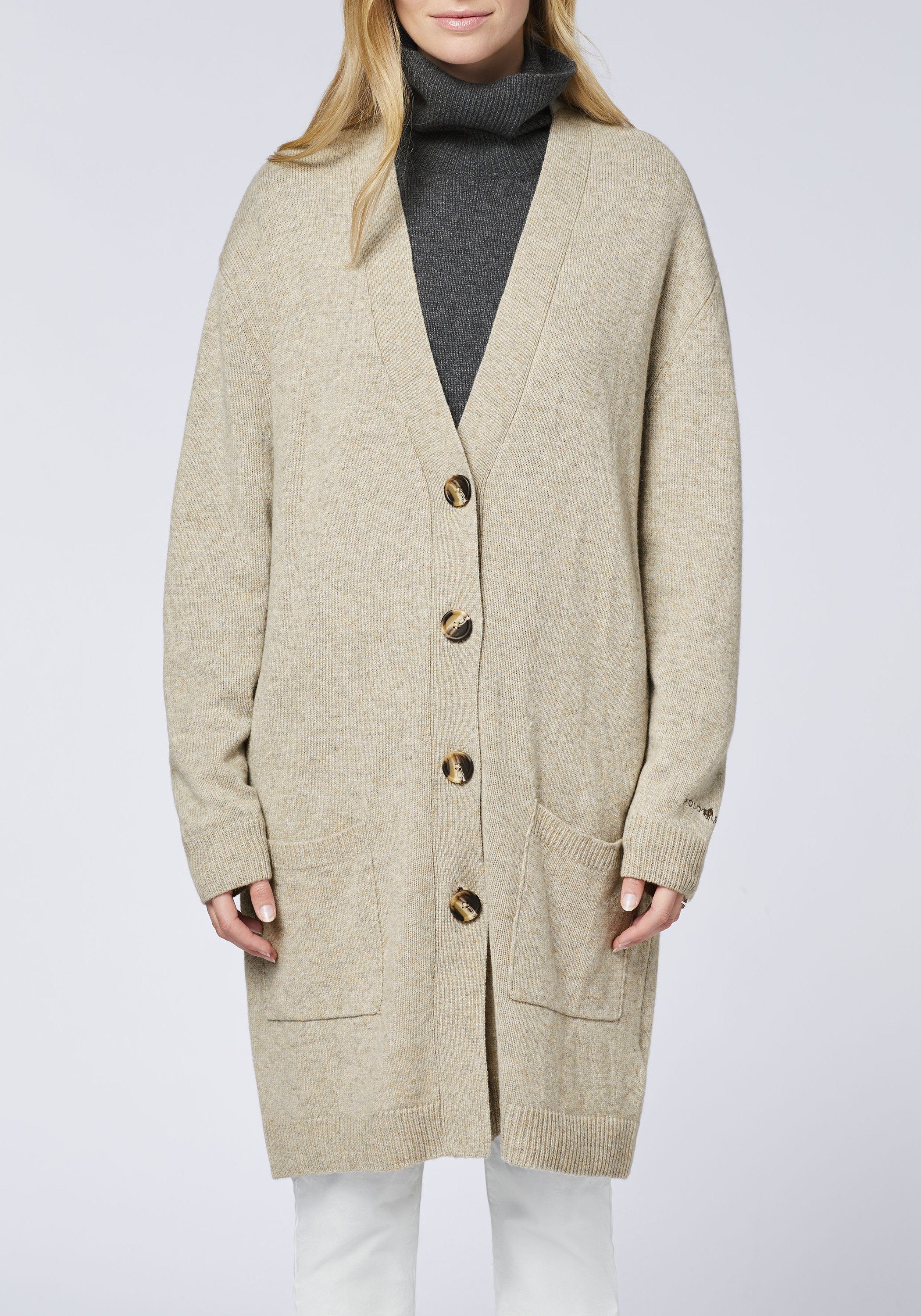 Polo Sylt Strickjacke mit langem Schnitt und Taschen