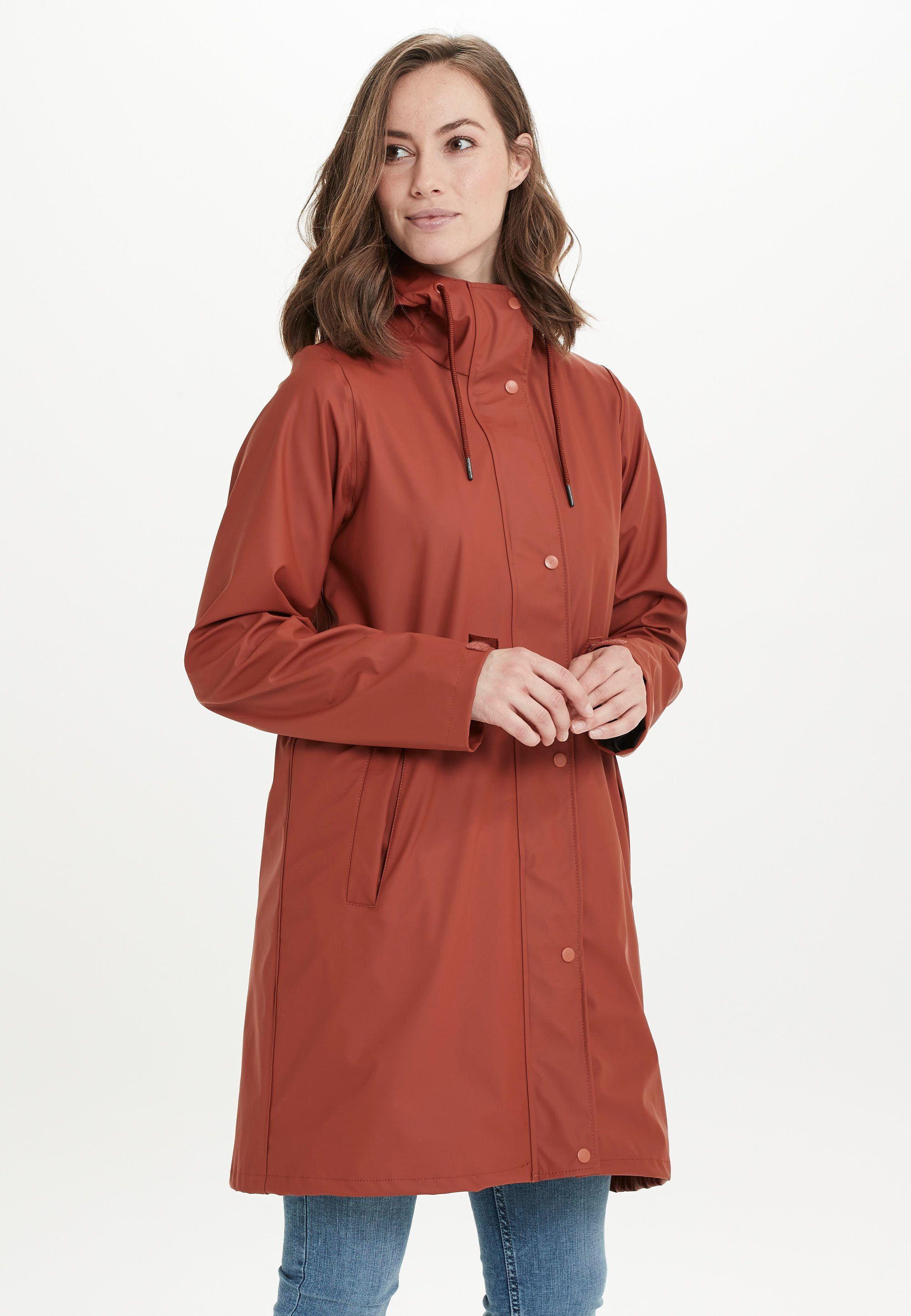 WEATHER Outdoorjacke getapten rostbraun Simone mit REPORT Nähten