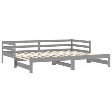 furnicato Bett Tagesbett Ausziehbar Grau Kiefer Massivholz 2x(90x200) cm
