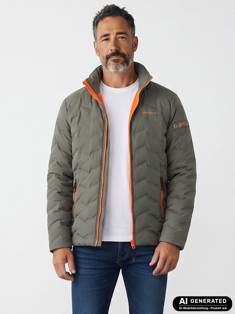 Dry Fashion Steppjacke Herren Jacke Putbus gesteppt gefüttert - Übergangsjacke Winterjacke Wind- & wasserabweisend, Stehkragen, 2-Wege-Reißverschluss, Taschen