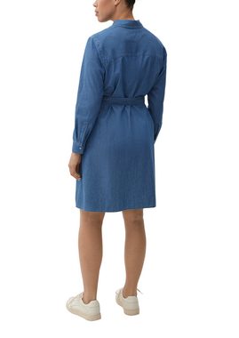 TRIANGLE Maxikleid Denim Kleid mit abnehmbarem Bindegürtel Stickerei