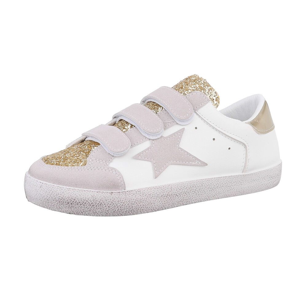 Ital-Design Damen Low-Top Freizeit Sneaker (86344996) Flach Sneakers Low in Gold