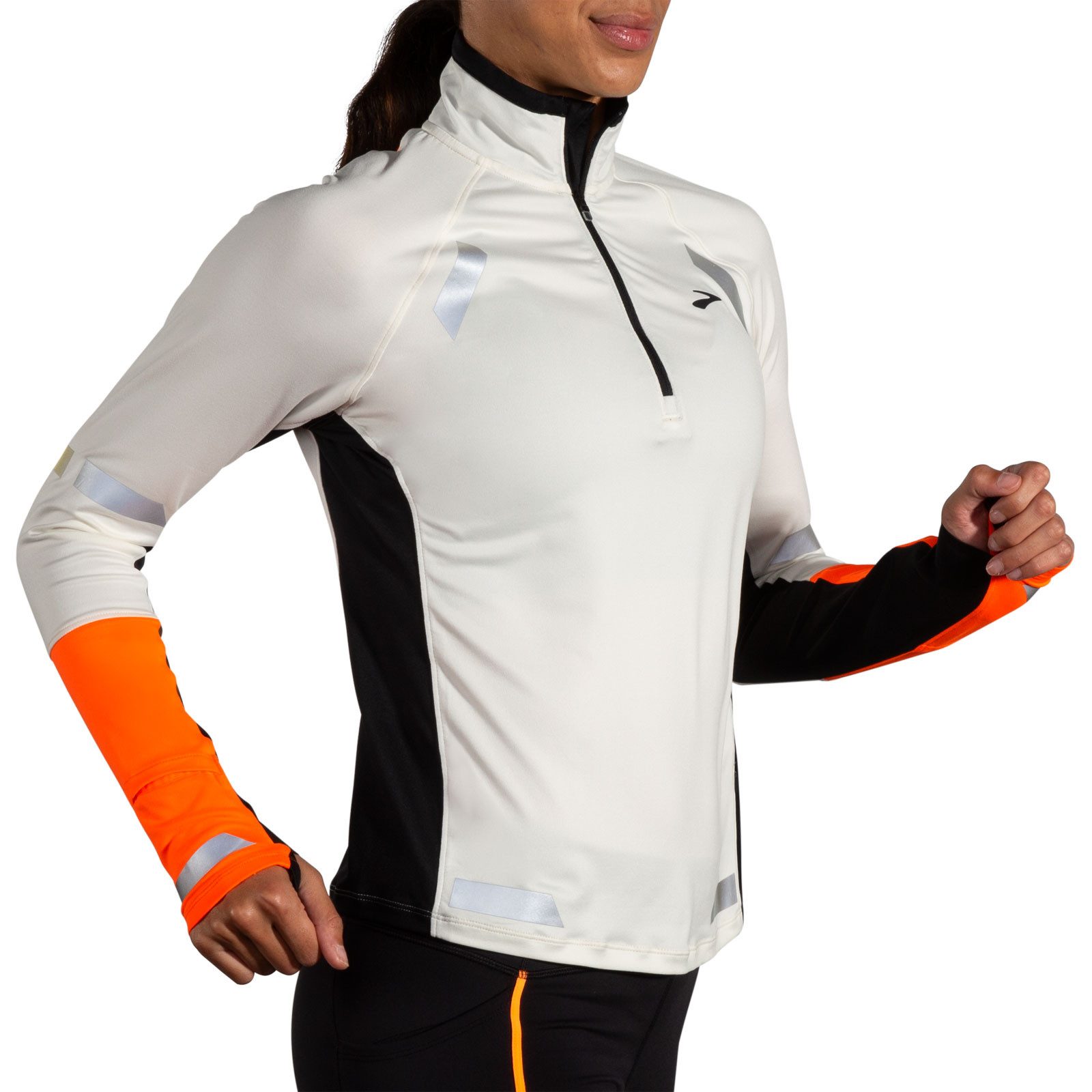 Brooks Langarmshirt Run Visible 1/2 Zip 2.0 Lady 221686-167 Gut sichtbar im Dunkeln