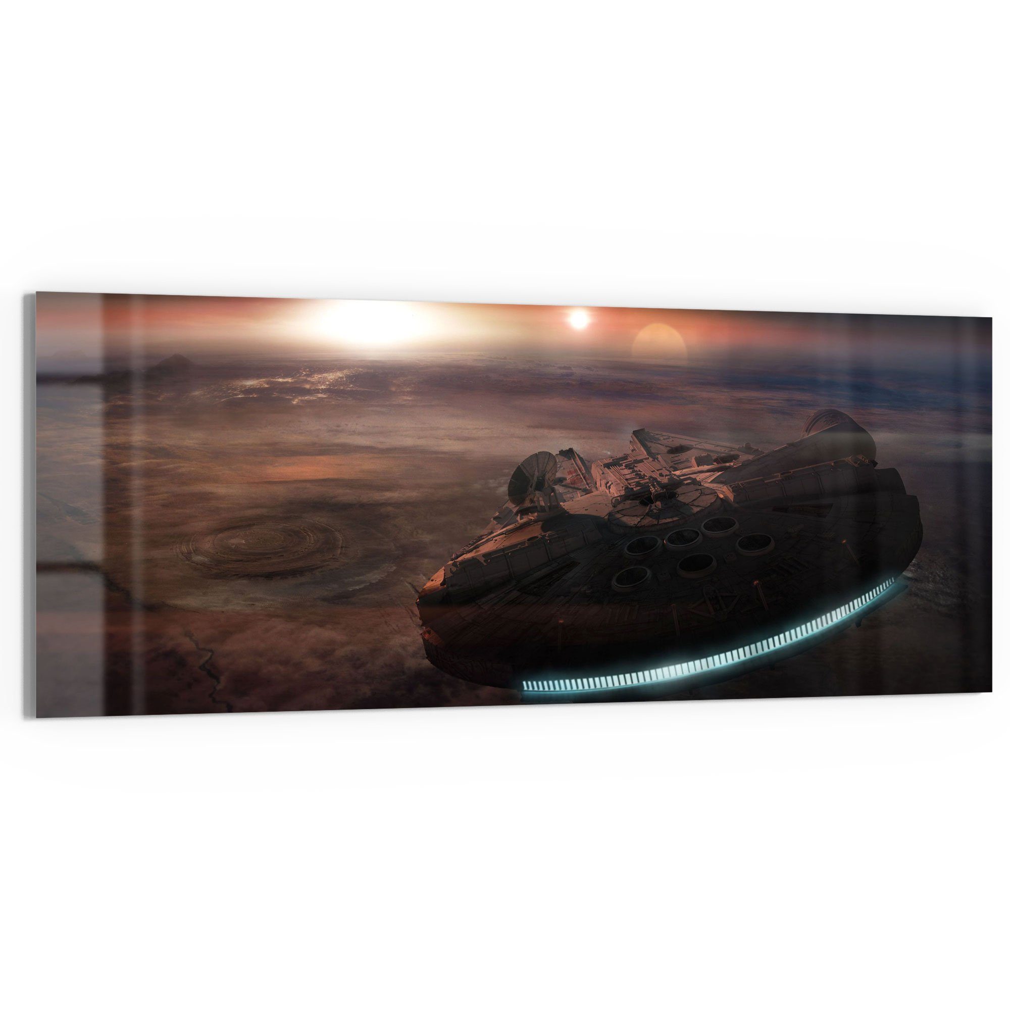 DEQORI Glasbild 'Millennium Falcon Dunkel', 'Millennium günstig online kaufen