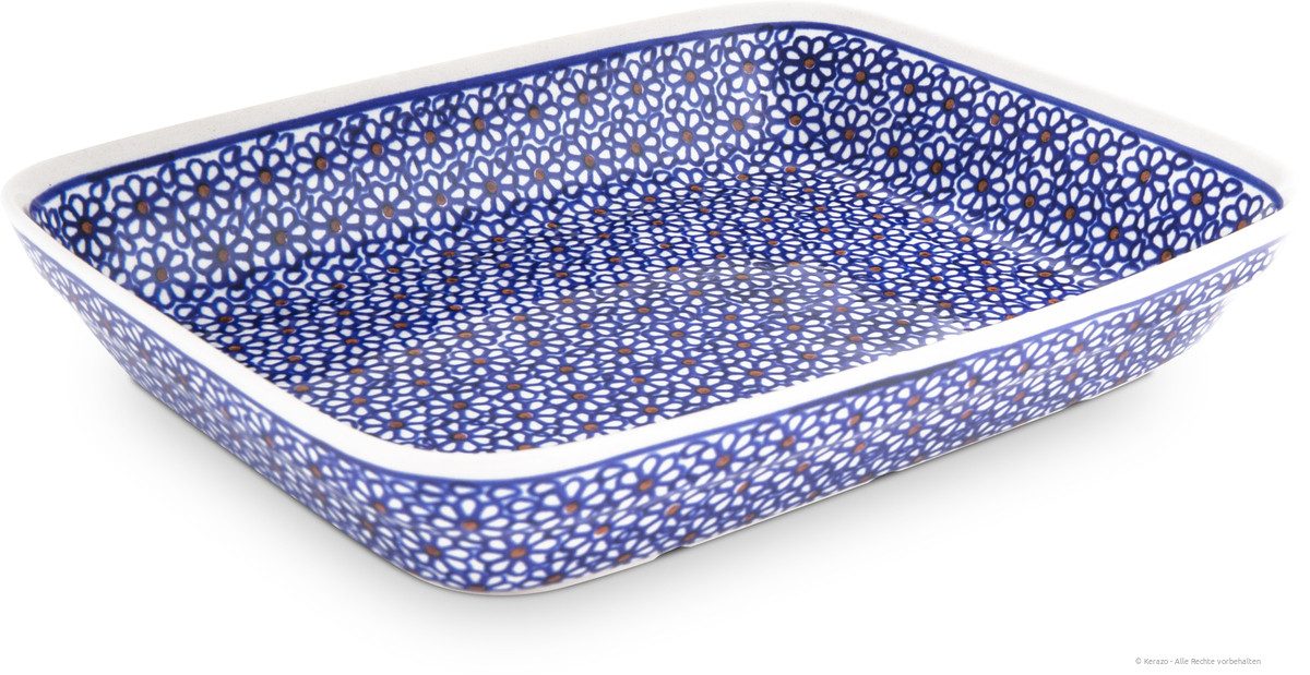 Bunzlauer Keramik Auflaufform Bunzlauer Keramik 1,2 L Auflaufform eckig 25,5x19,5x4,5cm Dekor 120, Keramik