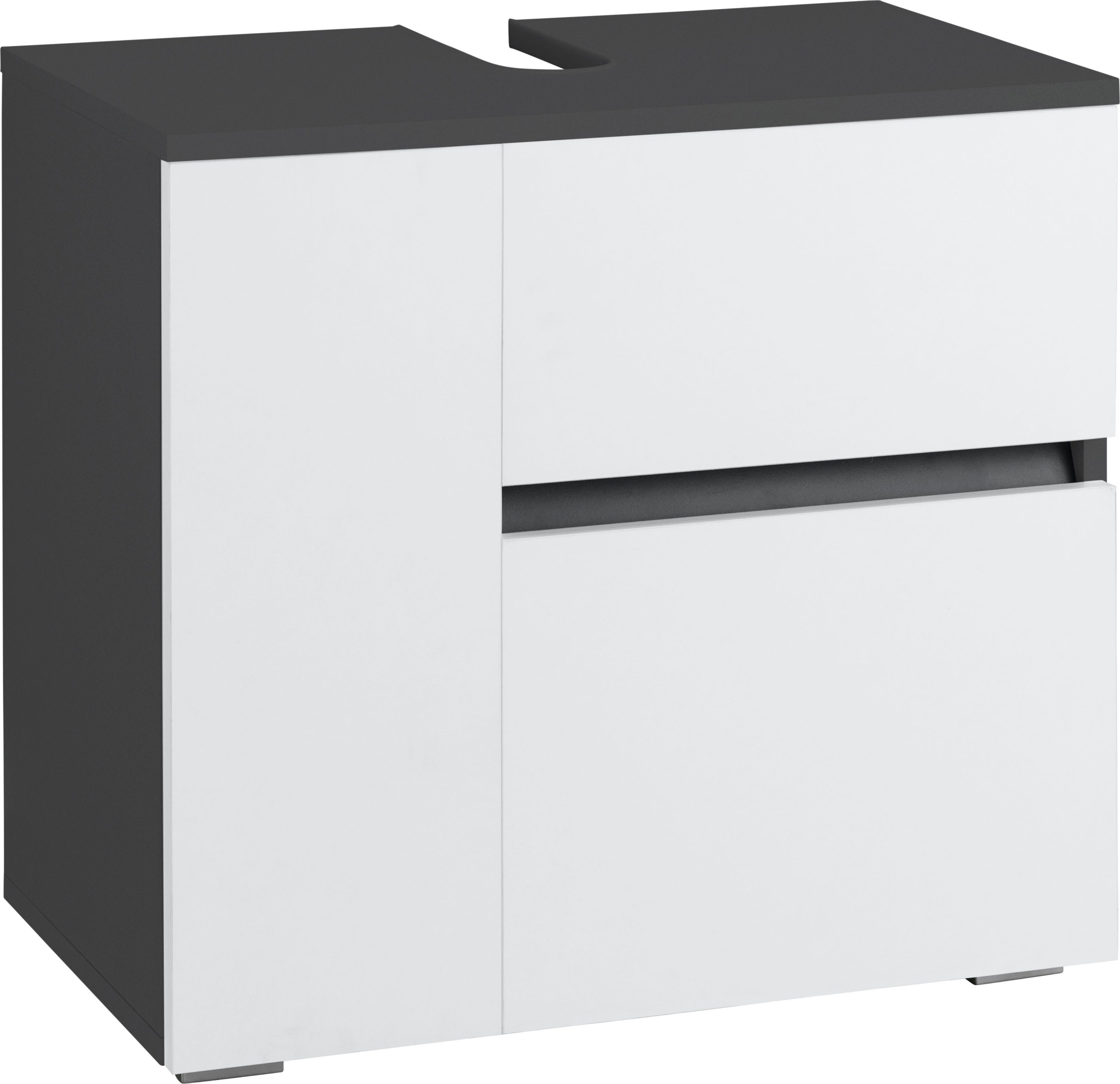 Home affaire Waschbeckenunterschrank Wisla Siphonausschnitt, Push-to-open-Funktion, Breite 60cm, Höhe 55 cm