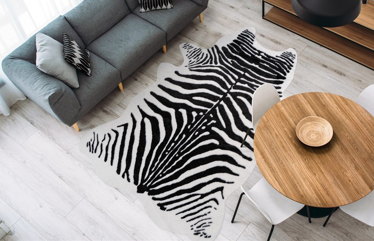 calo-deluxe Teppich Amun 101, fellförmig, Höhe: 19 mm, Kunstfell, Wohnzimmer