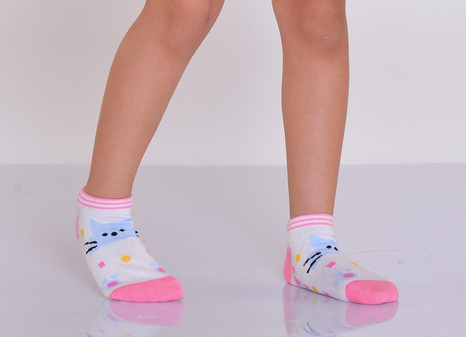 LOREZA Kurzsocken 12 Paar Kindersocken (Paar, 12-Paar Socken Sneakersocken 4 12-Paar) Modell Mädchen