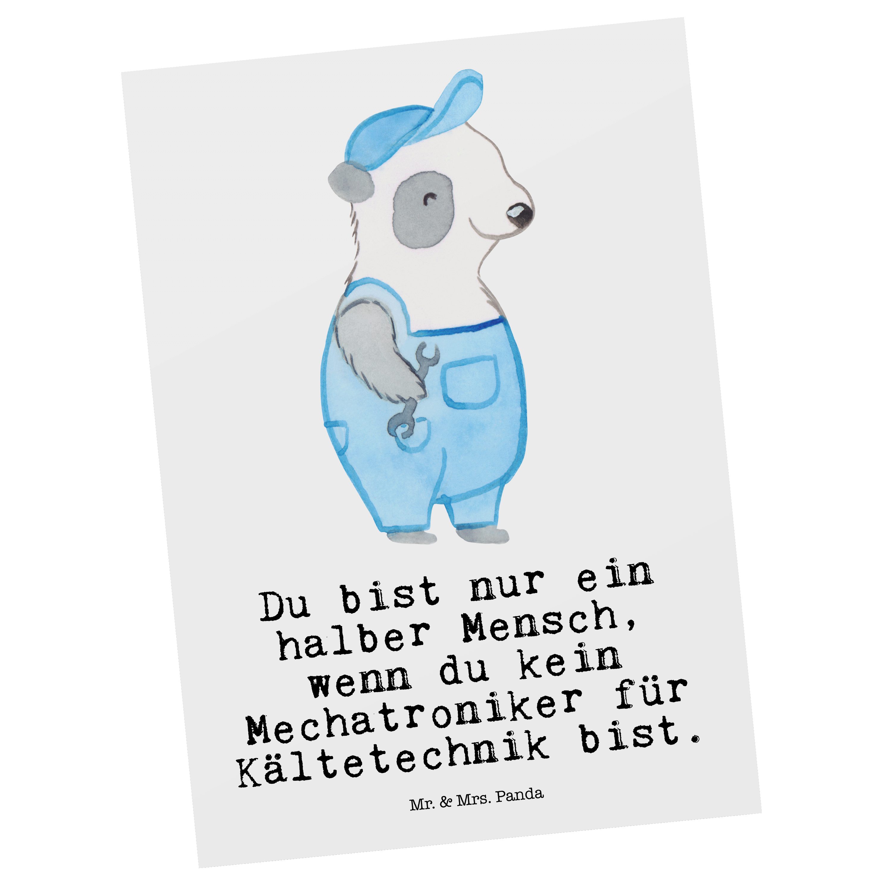 mit - Gesellenpr Mechatroniker Weiß für & Kältetechnik Postkarte Panda Mr. - Herz Geschenk, Mrs.