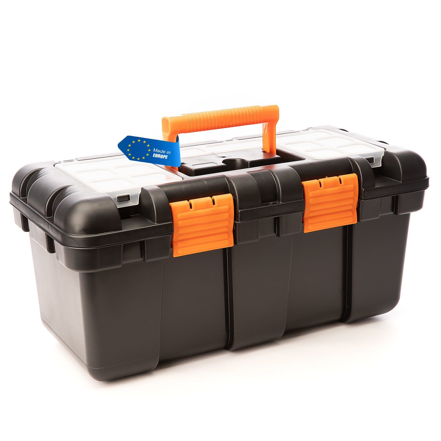 BigDean Werkzeugkoffer Werkzeugkoffer leer - 51x25x23cm aus schlagfestem Kunststoff (Packung, 1 St., 1 stk), Rausnehmbare Flexible Innenablage, 20kg Belastbarkeit