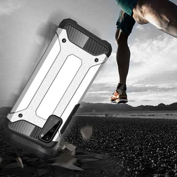 FITSU Handyhülle Outdoor Hülle für Galaxy S20 Silber 6,2 Zoll, Robuste Handyhülle Outdoor Case stabile Schutzhülle mit Eckenschutz