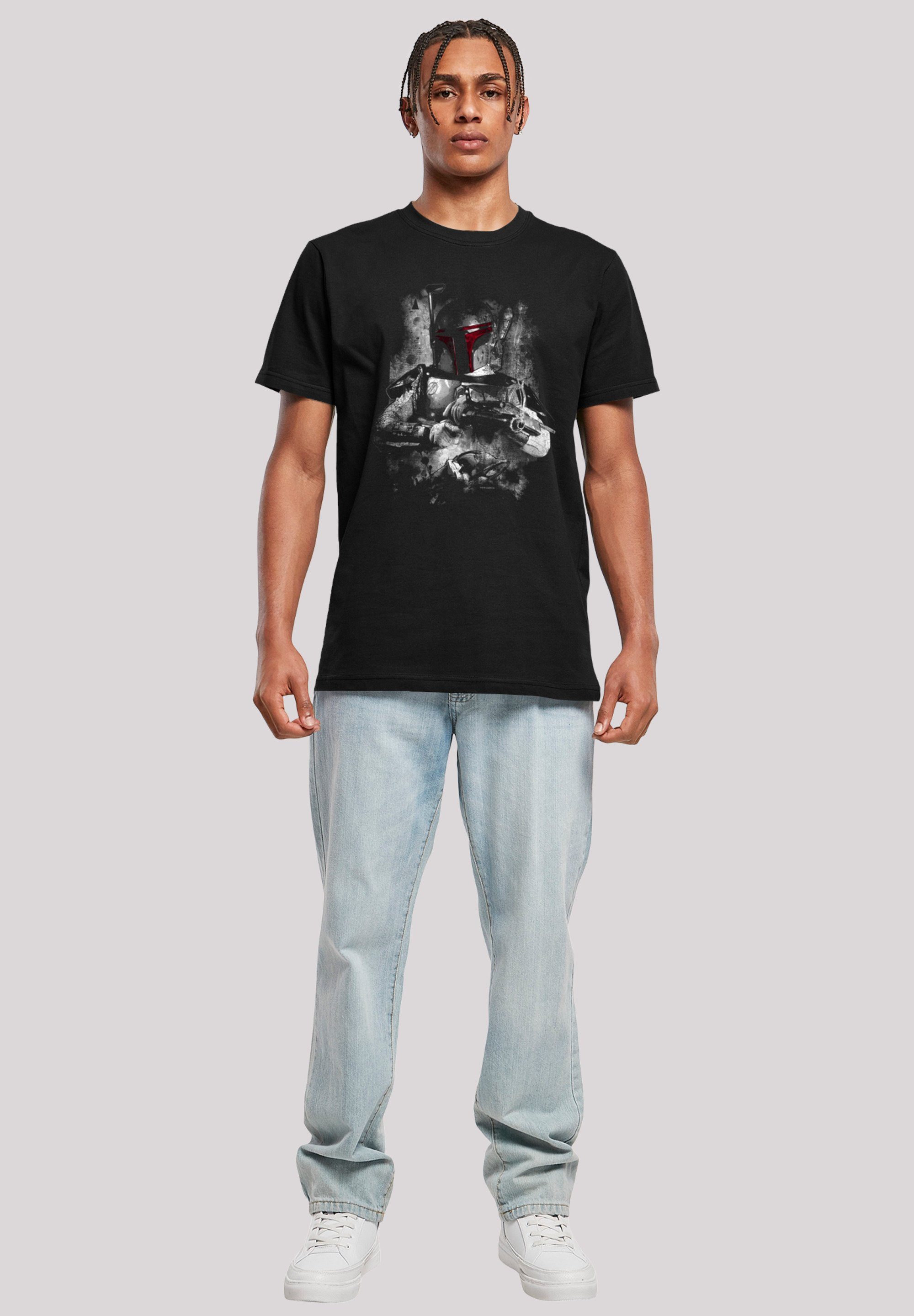 F4NT4STIC T-Shirt Star Print Distressed Boba Wars Fett