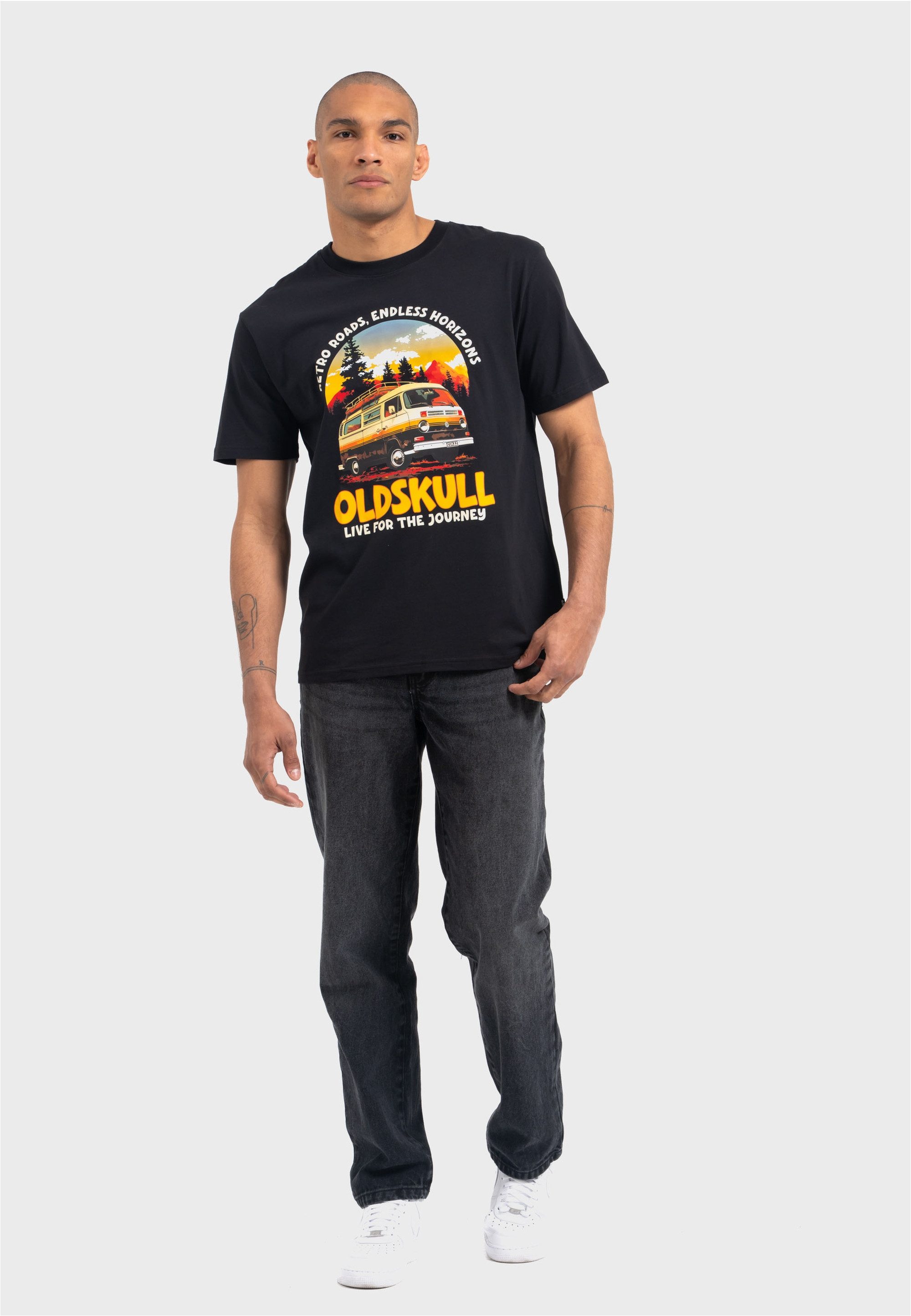 Oldskull T-Shirt Wrldvibe Adventure Van Logo Graphic Grenzenlose Kreativität, fühle den World-Vibe