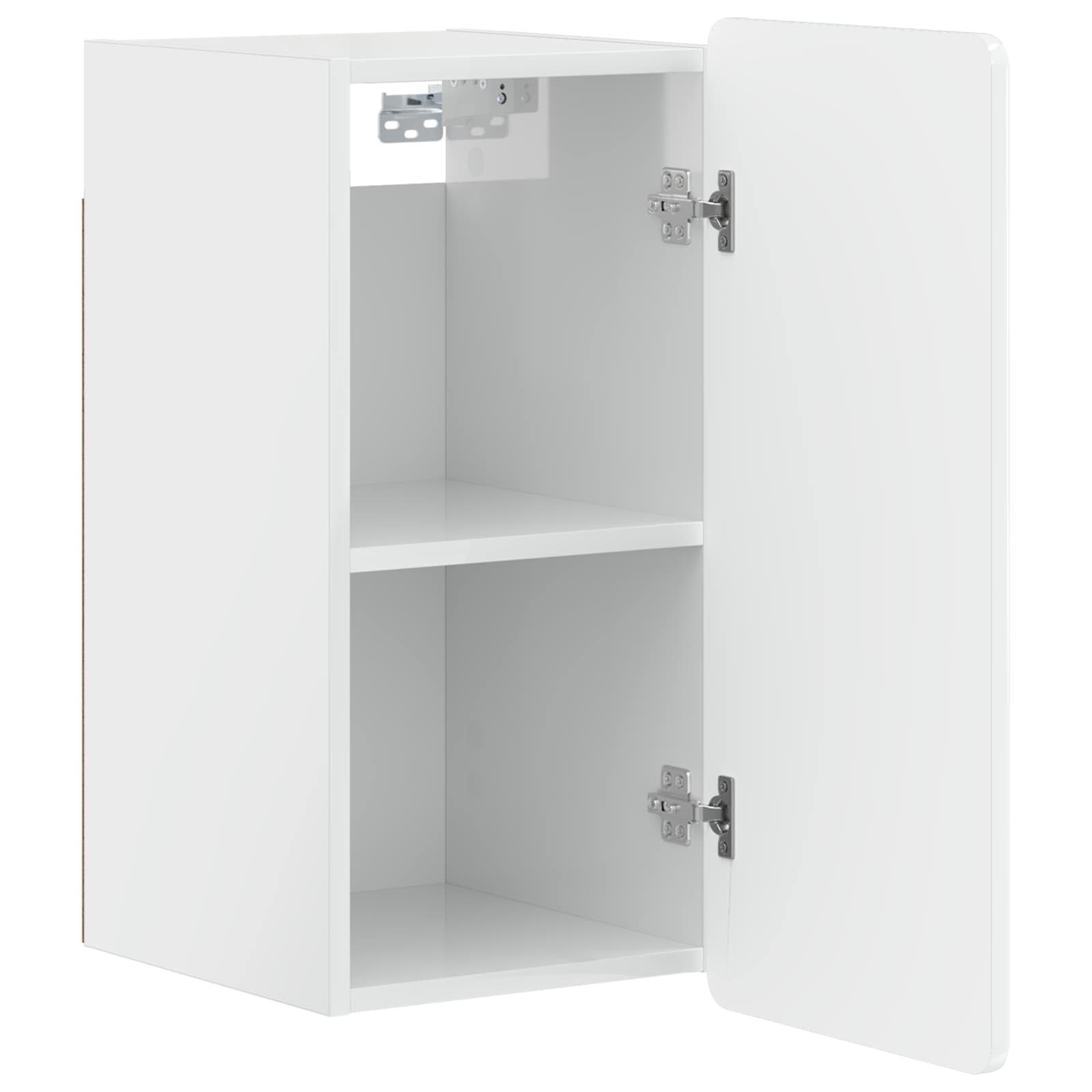 vidaXL Badezimmerspiegelschrank Badezimmer-Wandschrank ZWOLLE Hochglanz Weiß 30 x 31 x 63 cm