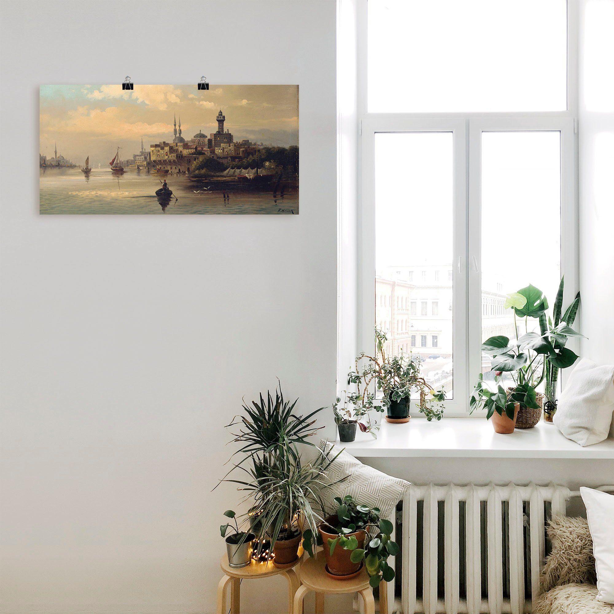 Artland Wandbild Kauffahrtsschiffe auf Bosporus, Istanbul, Gewässer (1 St), als Leinwandbild, Poster in verschied. Größen