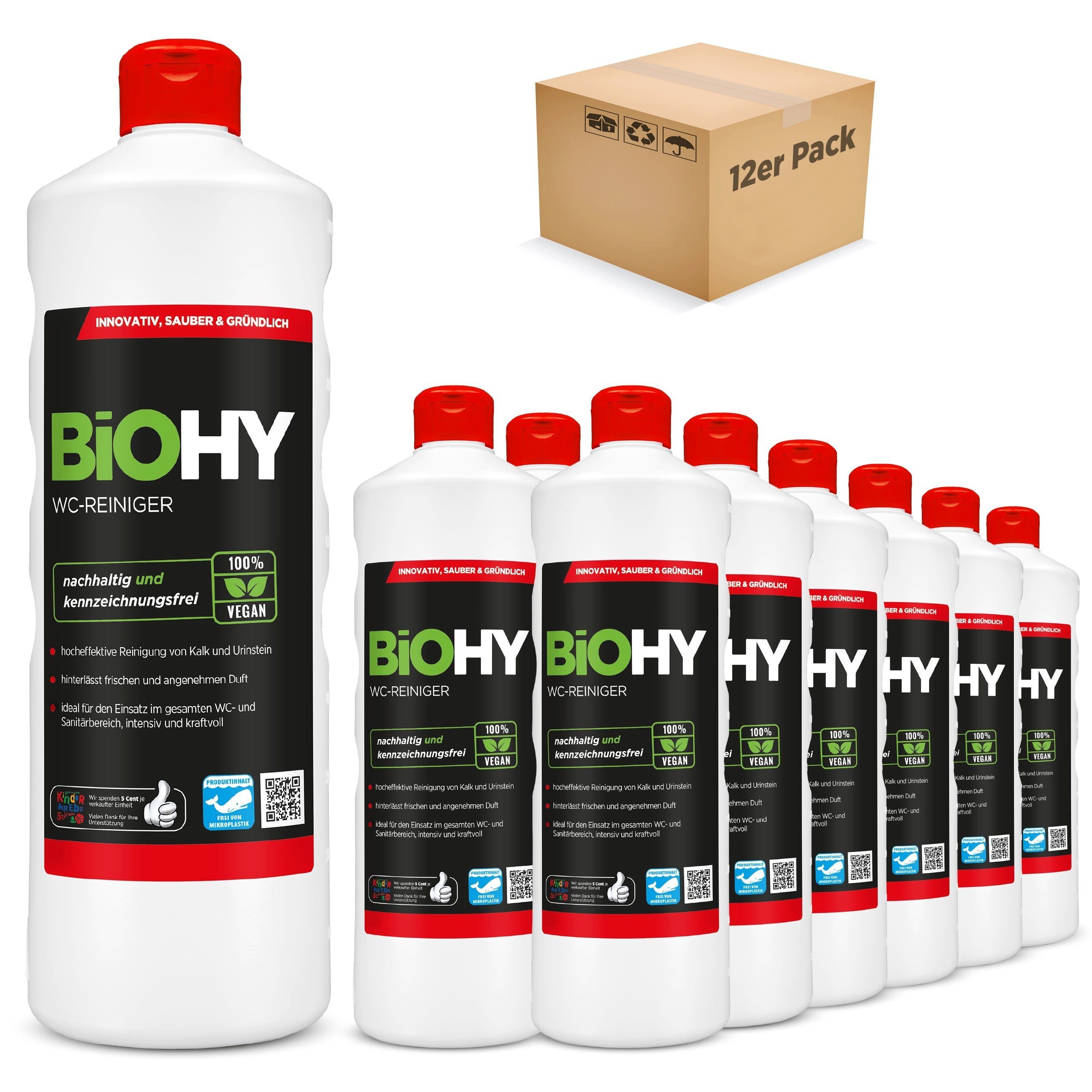 BiOHY WC-Reiniger 12er Pack (12 x 1 Liter Flasche) WC-Reiniger (12-St)
