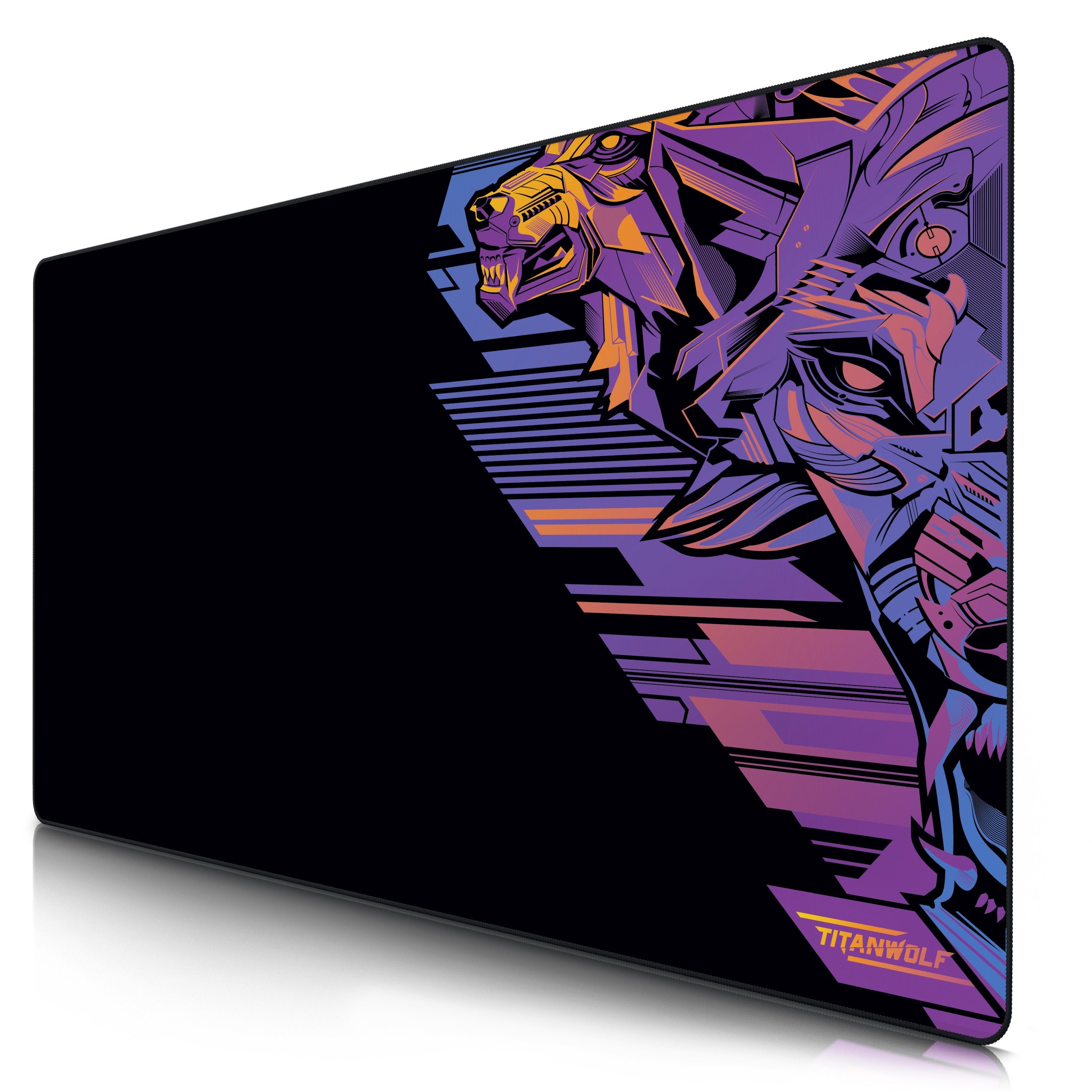 Titanwolf Gaming Mauspad XXXL Speed Mousepad 1200 x 600 x 3 mm, große Tischunterlage (1-St), rutschfest, abwaschbar, Geschwindigkeit & Präzision, Vector Gradient