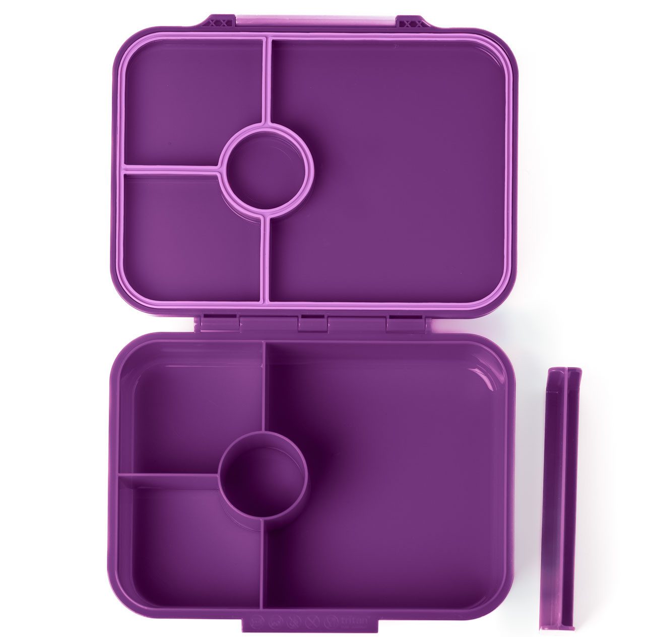 LEKKABOX Lunchbox Bentobox Brotdose, 4 Fächer - Kinder Vesperdose Brotbüchse Brotbox, Für feuchte Lebensmittel auslaufsicher, inkl. extra Trenner