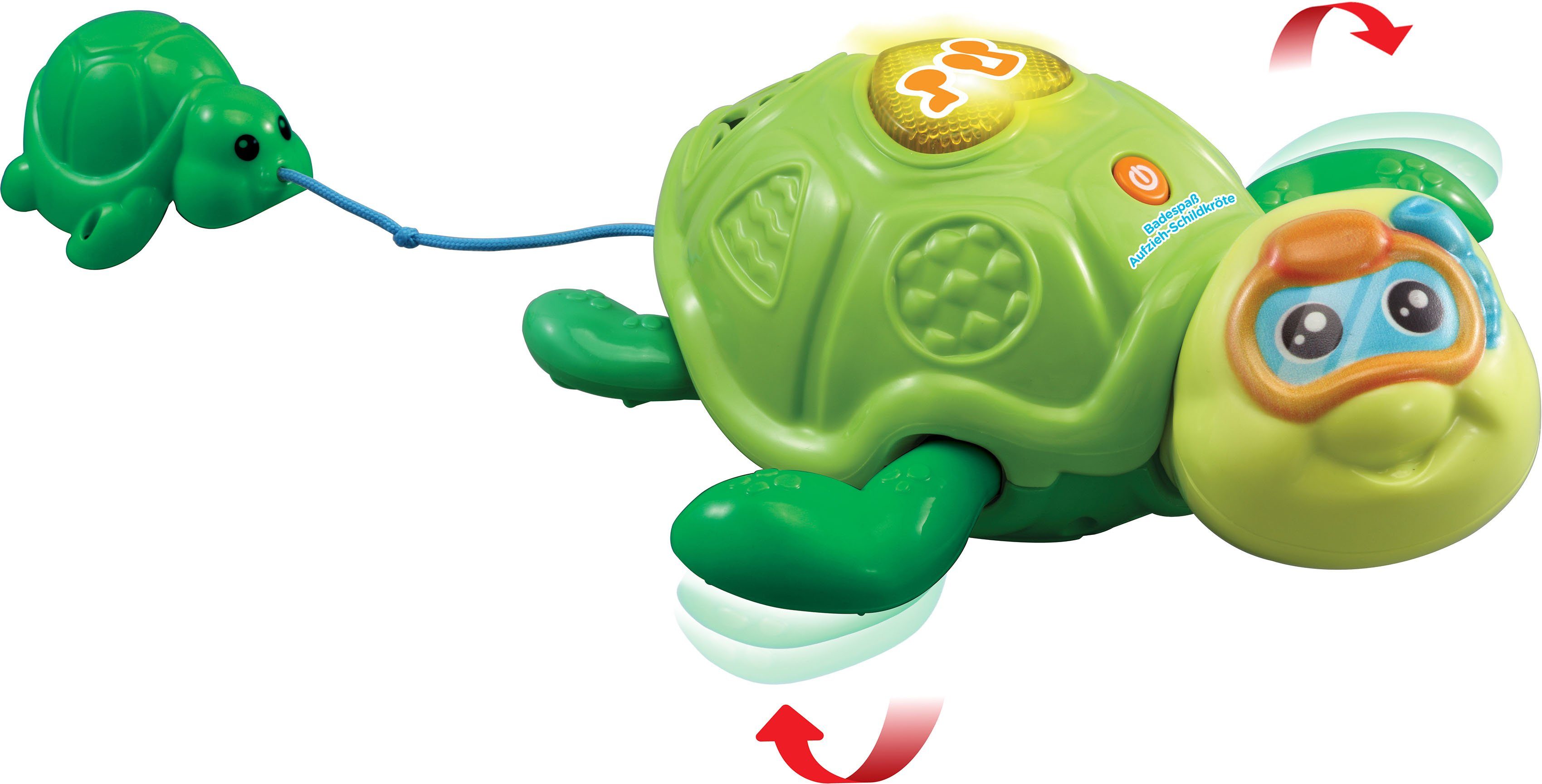 Badespaß mit Vtech® Soundeffekten Aufzieh-Schildkröte, Badespielzeug VTechBaby,