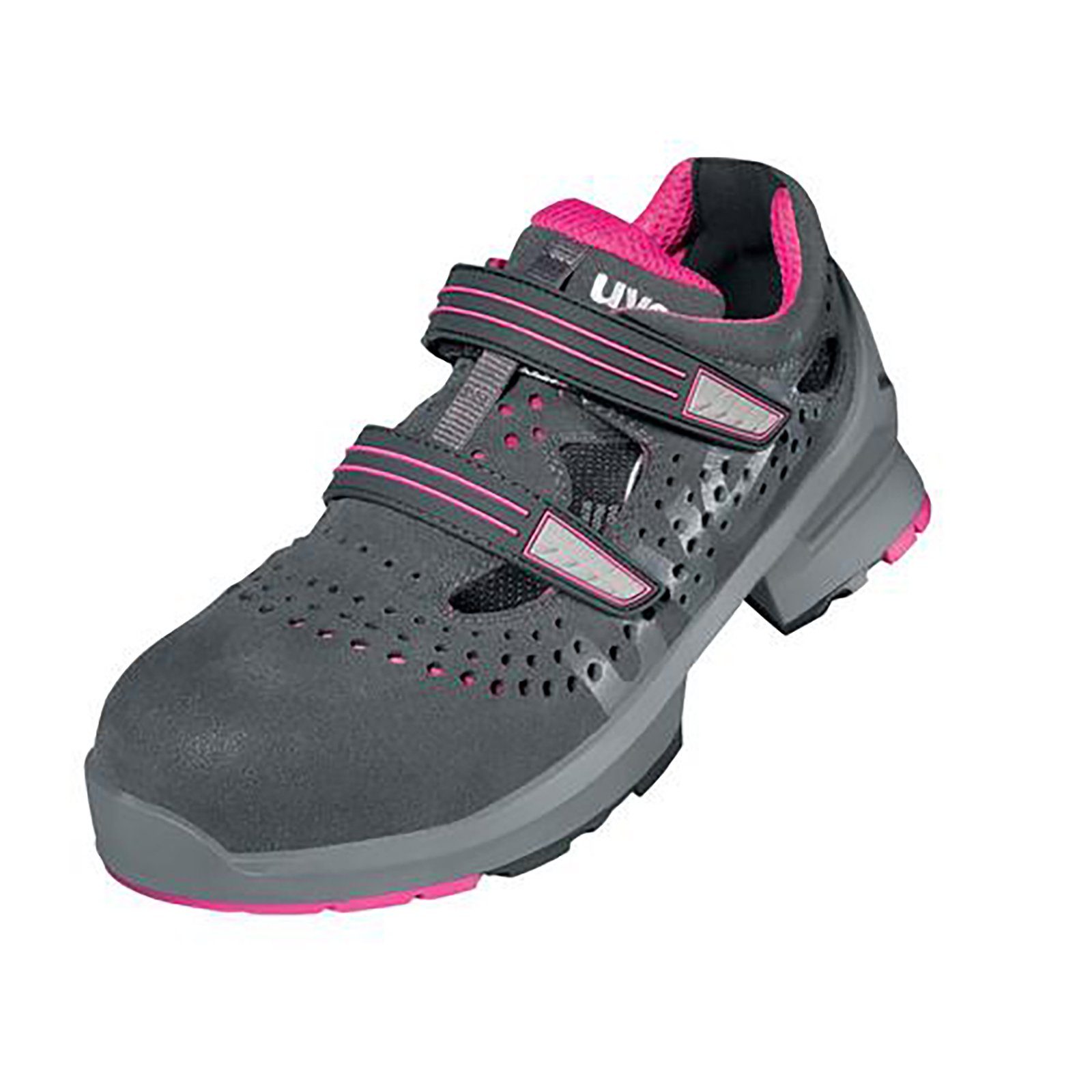 Uvex 1 ladies Sandalen S1 grau, pink Weite 11 Sicherheitsschuh