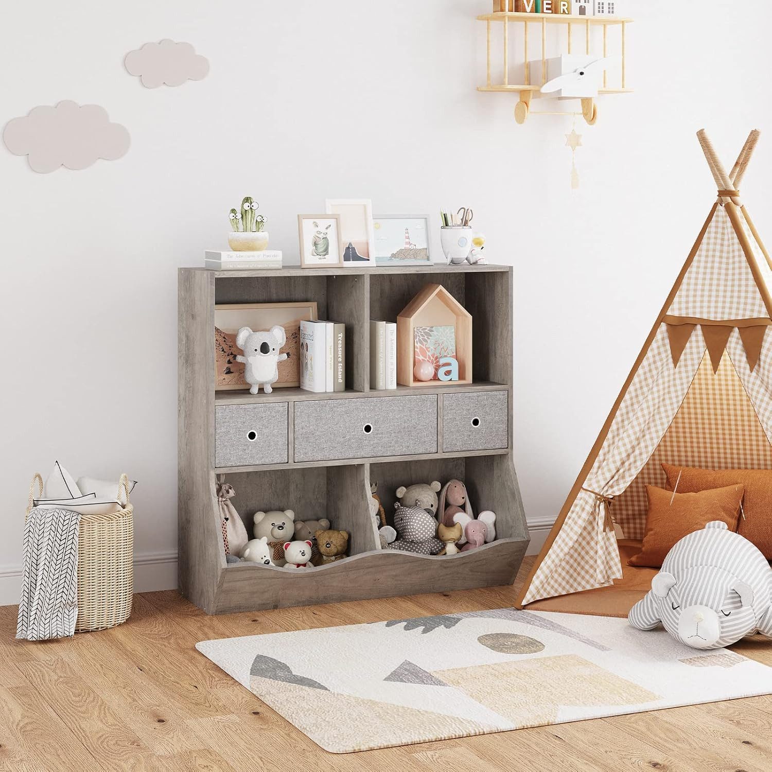 GarveeMore Kinderregal Bücherregal Kinder Spielzeugregal mit günstig online kaufen