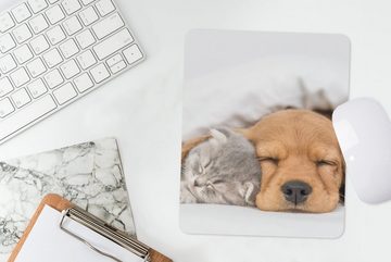 MuchoWow Mauspad Haustiere - Hund - Katze - Decke Pad (1-St), Mousepad Computer Mousepads - Maus Mat - Pad - Mausunterlage