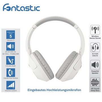 fontastic Tela weiß Bluetooth-Kopfhörer (Service aus Deutschland)