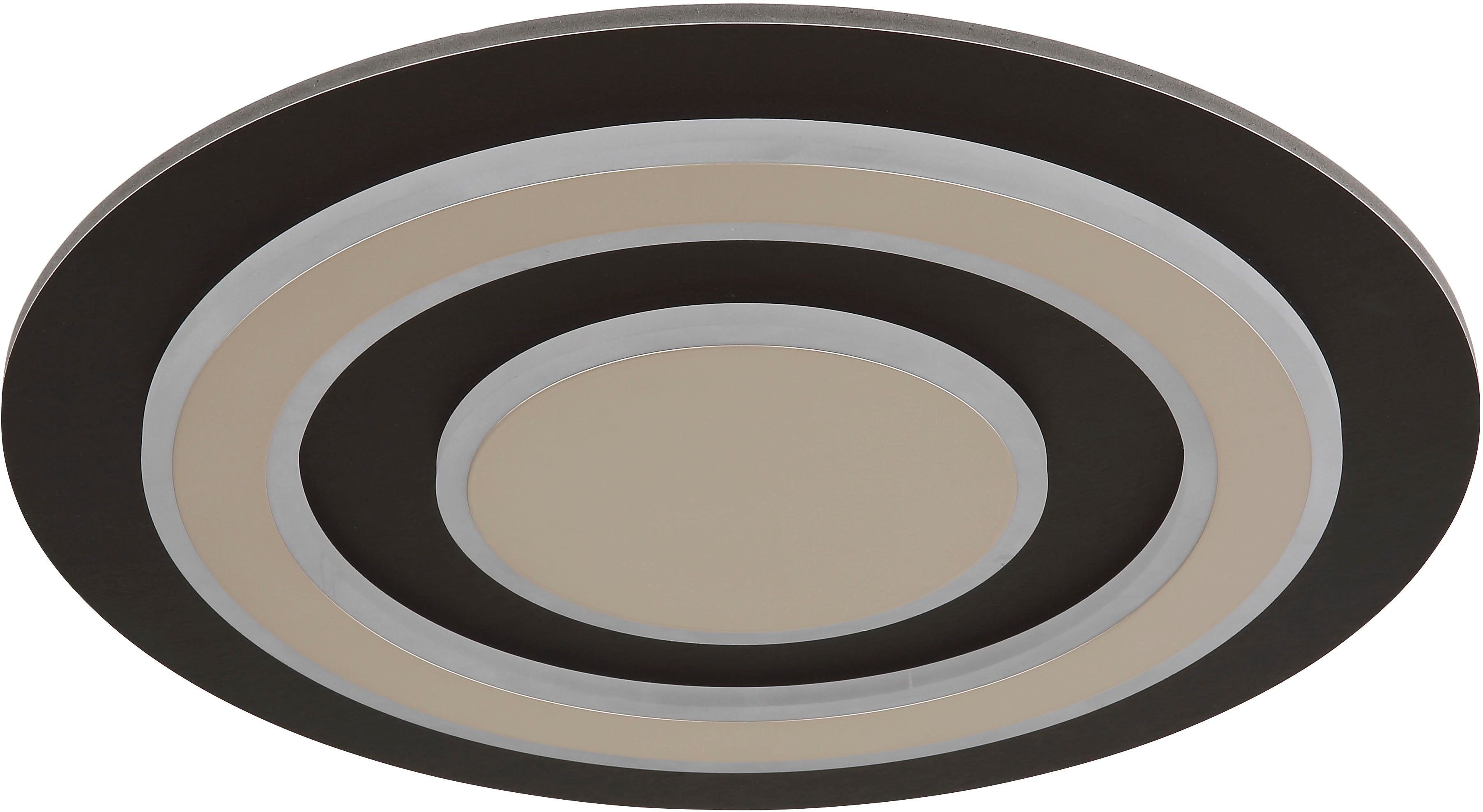 GLOBO LIGHTING Deckenleuchte JAYDEN, LED fest integriert, Warmweiß, Deckenleuchte Schwarz/MDF, Champagner, Opalglas, LED 40W